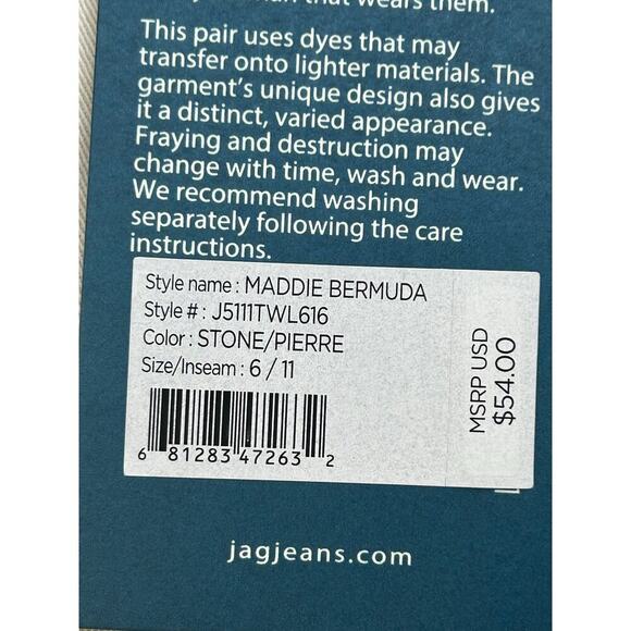Jag NWT stone color Maddie Bermuda mid rise pull on shorts size 6 - Picture 3 of 8